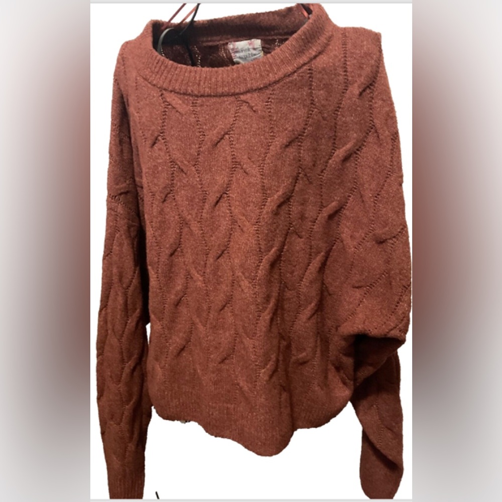 Pink Republic Cable Knit Rust Sweater woman’s Size L